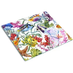 GLASPLATTE 60x52 cm Korallenriff