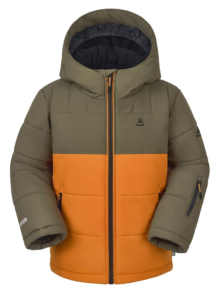 Kamik Dünnere Winterjacke "Amos" in Khaki/ Orange - 152