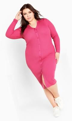 Plus Size Women's Scarlett Rib Dress by Avenue in Magenta (Size 22/24)