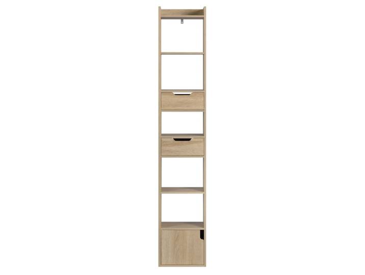Bibliothèque en bois avec tiroirs chêne clair 33x181x24 cm