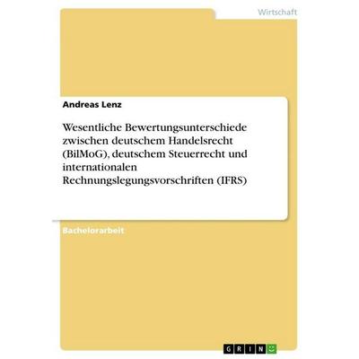 Wesentliche Bewertungsunterschiede zwischen deutschem Handelsrecht (BilMoG), deutschem Steuerrecht und internationalen Rechnungslegungsvorschriften