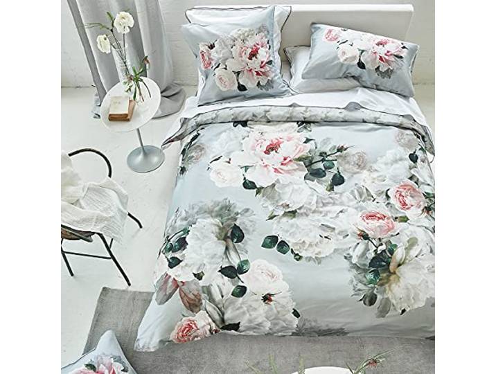 Housse de couette imprimée en satin de coton\, Peonia Grande