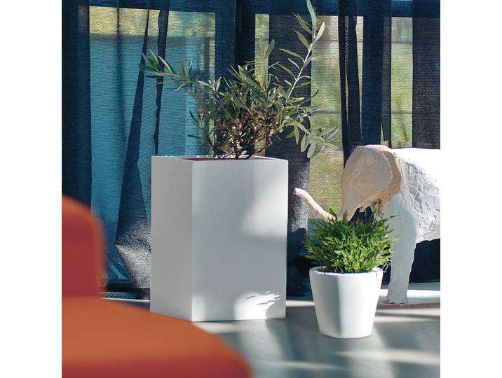Outdoor Pflanztopf Naqra 60 x 60cm Weiß 60 x 60 cm