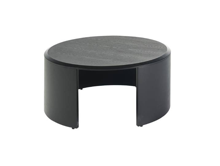 Table basse design ronde bois noir D80 cm ZAHRA