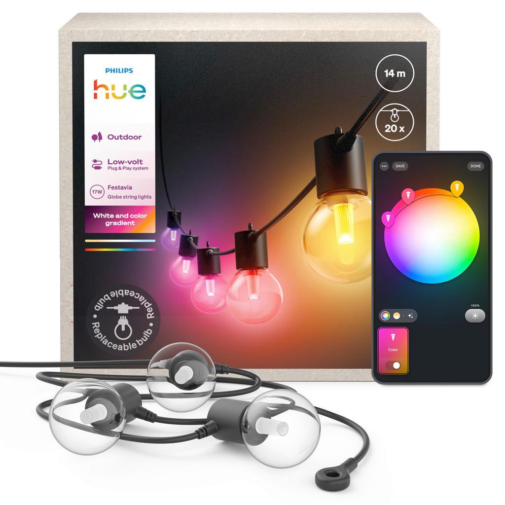 Philips HUE Lichterkette , Schwarz , Kunststoff , 1400 cm , Lampen & Leuchten, Innenbeleuchtung, Dekoleuchte, Lichterketten