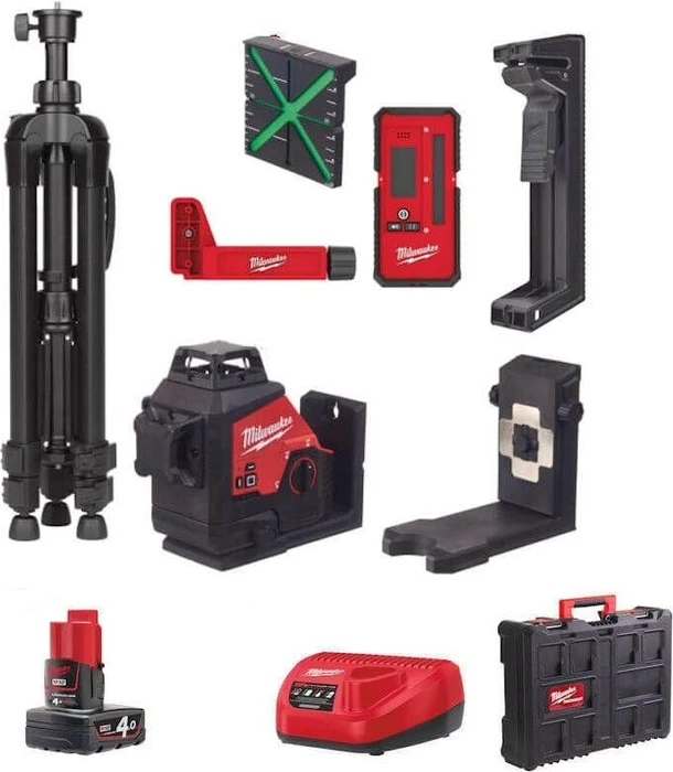 Milwaukee M12 3PLKIT-401P 3x 360 Grad Kreuzlinienlaser (Kreuzlinienlaser) (4933478960)