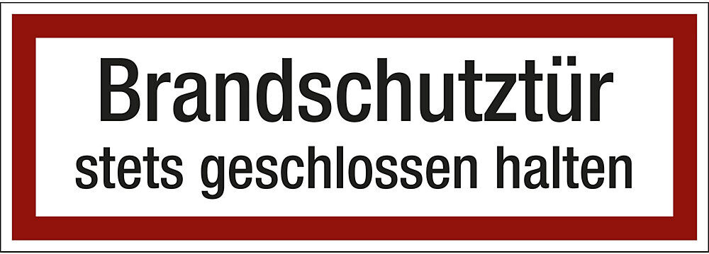 kaiserkraft Brandschutzkennzeichen für die Feuerwehr, Brandschutztür stets geschlossen halten, VE 10 Stk, Folie, LxH 297 x 105 mm