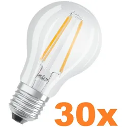 30er Pack OSRAM LED Base Classic A 60 Filament 7 W, 60 W Ersatz, E27, 806 lm, 4000 K, Neutralweiß, klar, 3er-Pack, nicht dimmbar