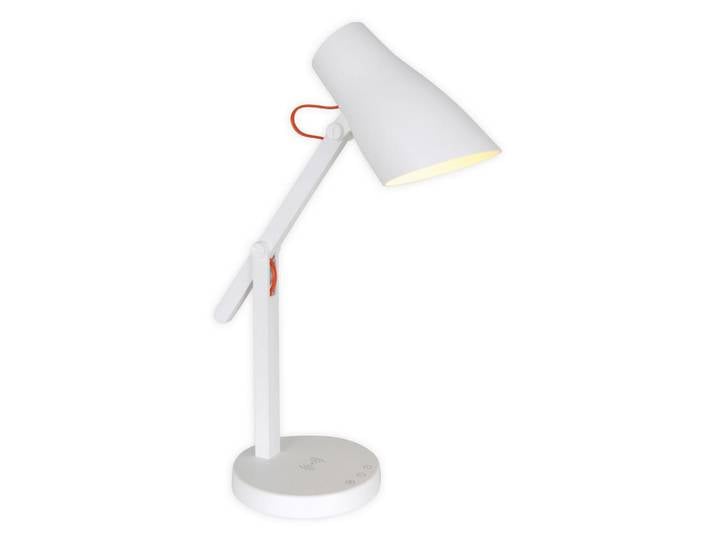 Näve Led-Tischleuchte, Weiß, Metall, Kunststoff, länglich, 35 cm, verstellbare Arme, verstellbare Spotlights, kabelloses Laden, Smartphone-Steuerung, Timerfunktion, Farbtemperaturwechsler, Lampen & Leuchten, Innenbeleuchtung, Tischlampen
