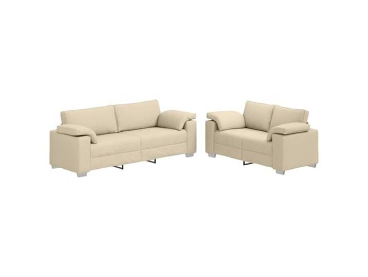 VIHHQGC Stoffsofa Creme 219x80x82 cm Schaumstofffüllung, Sperrholzrahmen, Metallrahmen, Kunststoffbeine, einfache Montage