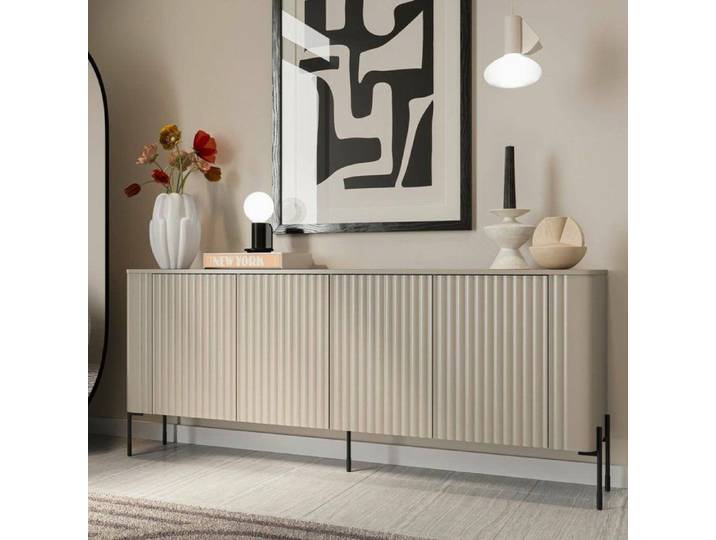 Buffet Anadia Dmora en Bois Reconstitué Beige 39 6x190x80h cm