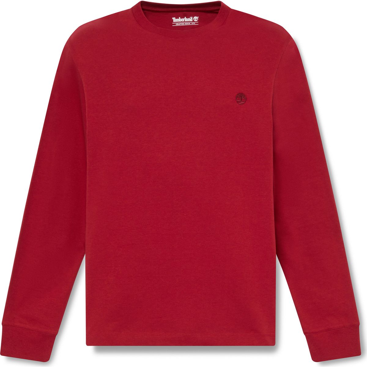 Timberland Mens Tree Embroidered LS Tee (slim) rhythmic red M TBC0YHBTAI71-M