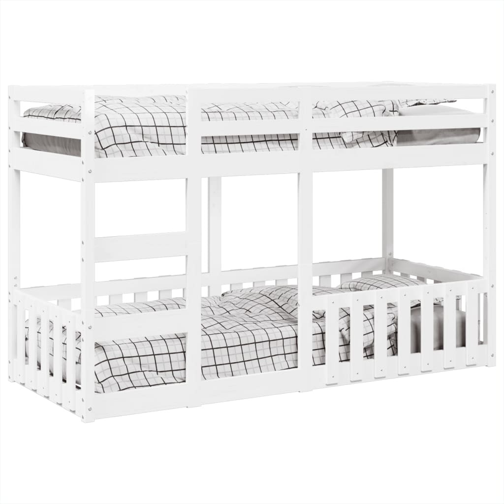 Maison Exclusive - Etagenbett Weiß 90x190 cm Massivholz Kiefer