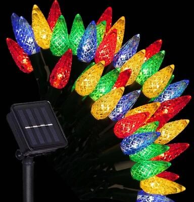 Uplift Essentials Solar Strawberry Christmas String Lights colored Light 7m 50 Lights