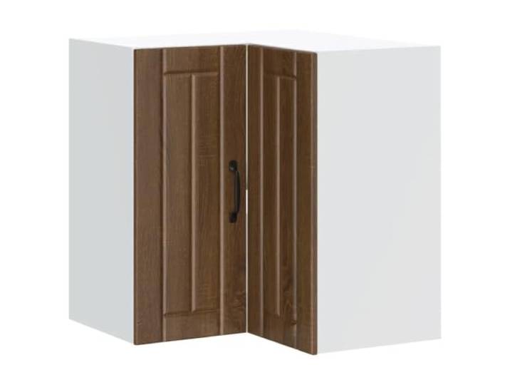 Helloshop26 Eckschrank für die Küche, modernes Design, 57 x 57 x 60 cm, großes Fassungsvermögen, aus Holz, Eiche, Braun, 02_0050209