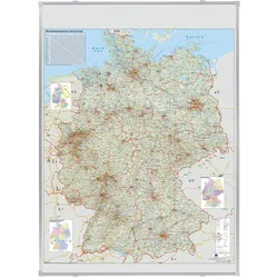 Franken, Landkarte, Kartentafel Strassenkarte Deutschland magnethaftend