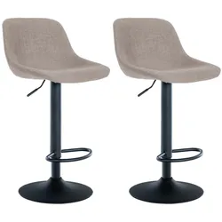 CLP 2er Set Barhocker Loft Stoff   Farbe: taupe, Material: Stoff