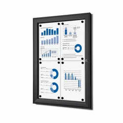 Schaukasten 4x A4 schwarz Alu Infokasten Plakatschaukasten wetterfest aussen 4xA4 Schaukasten schwarz