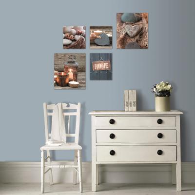 Leinwandbild ART FOR THE HOME "Home", braun (farbe bild(er): blau), B:60cm H:70cm, Bilder, Leinwandbild, Zuhause SET 5-teilig 80x60 cm