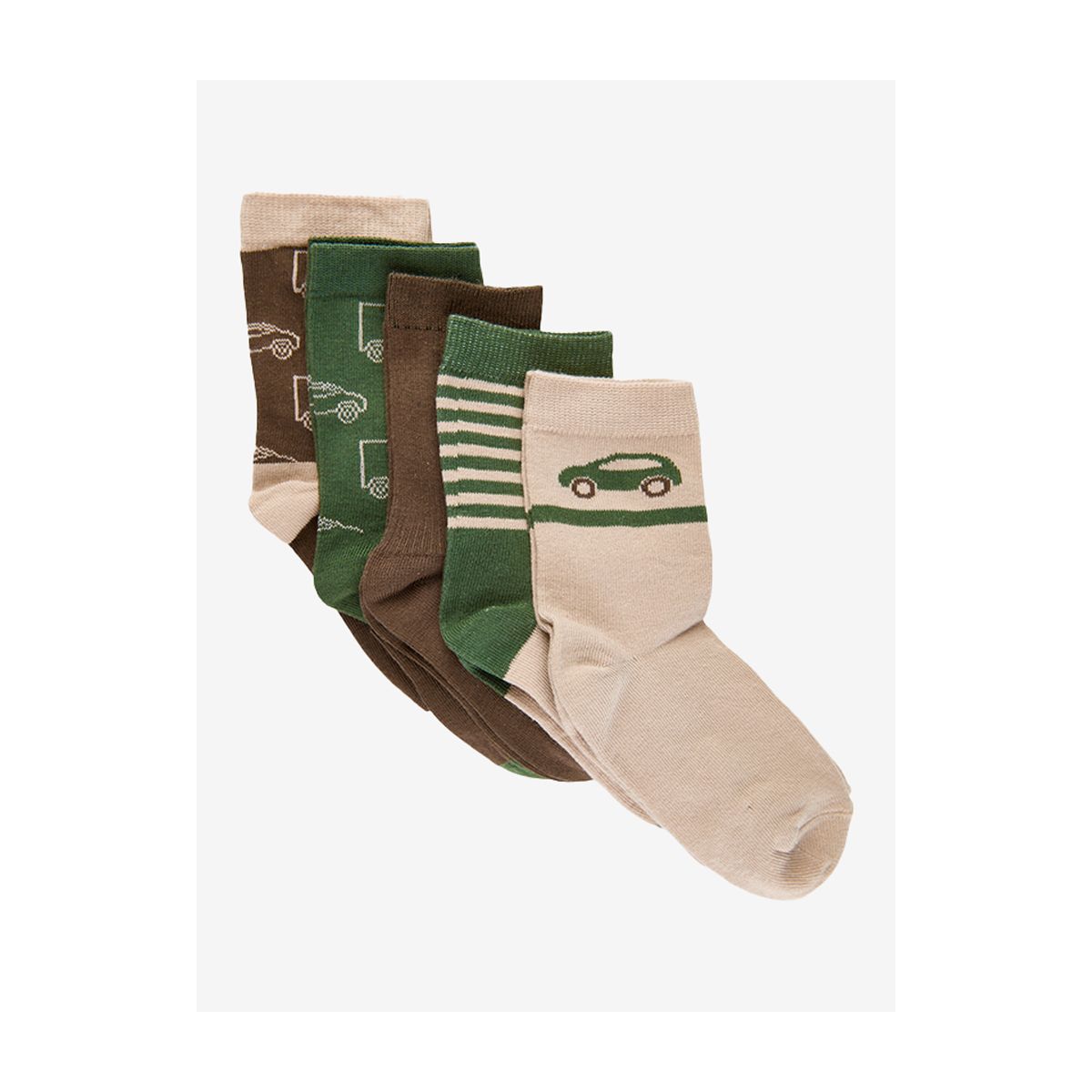Minymo Sock w. Pattern (5-pack) cocoa brown (281) 27\30 5079-281-27\30