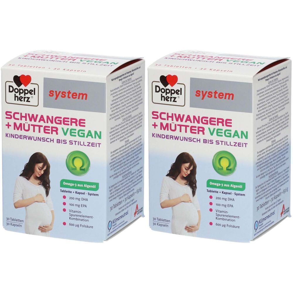 Doppelherz Schwangere+Mütter vegan syst.Kombipack. x2 2x60 St Kombipackung