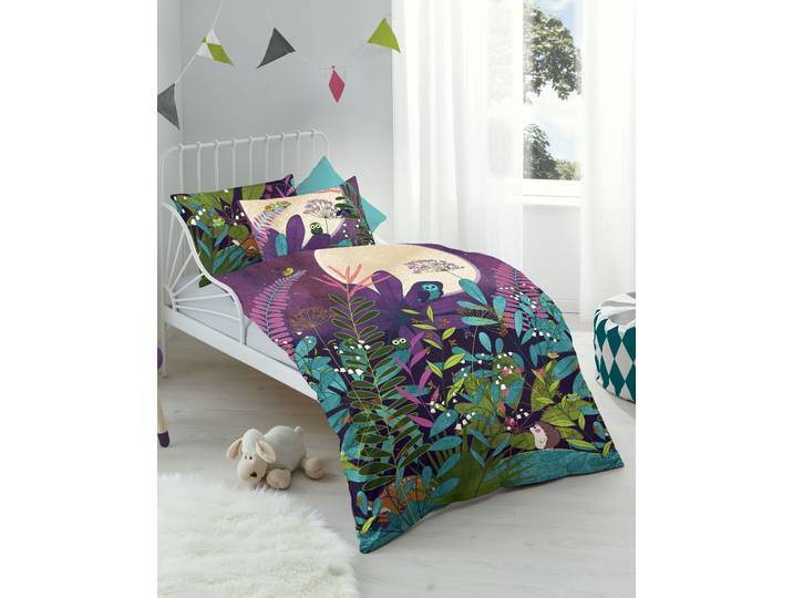 Kinderbettwäsche KAEPPEL Moonshine , bunt, B/L: 100cm x 135cm, 1 Stk., 1 Stk., Renforcé, B/L: 40cm x 60cm, 2 Stk., Renforcé, Obermaterial: 100% Baumwolle, Bettwäsche, Kinderbettwäsche