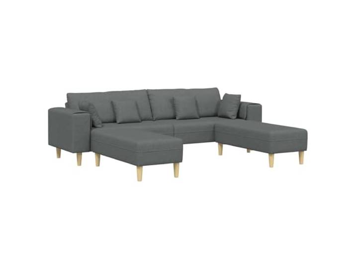 TEKGHUT Sofa 3 STK. Dunkelgrau Stoff Minimalistisches Design, Atmungsaktiver Stoff, Holzbeine, Federkissen, Sperrholzrahmen, Einfacher Aufbau
