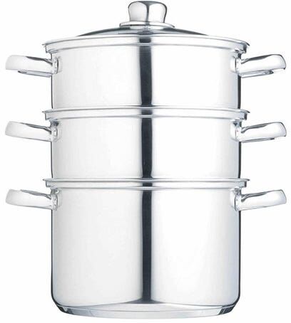 KitchenCraft Stainless Steel Three Tier 20cm Steamer