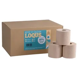 LOQUS Toilettenpapier »Recycling« 2-lagig 24 Rollen (1 Pack à 24 Rollen) braun