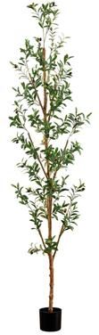 Nearly Natural 8' Artificial Olive Tree with Natural Trunk - Green