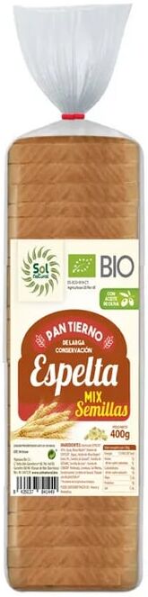 Sol Natural PÃO TENRO ESPELTA INTEGRAL FORMA BIO 400g