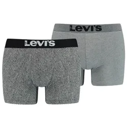 Levis 2P Base Herringbone Boxer Grau Baumwolle Large Herren