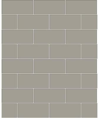 Brewster Parkway Grey Subway Tile Wallpaper - 20.5in x 396in x 0.025in