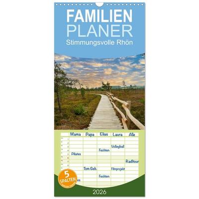 Familienplaner 2026 - Stimmungsvolle Rhön mit 5 Spalten (Wandkalender, 21 x 45 cm) CALVENDO