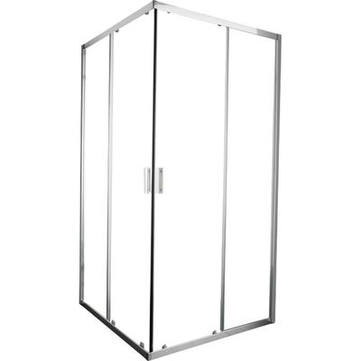 Eckdusche WELLTIME "New Summer", silber (chromfarben), B:100cm H:190cm T:100cm, Duschkabinen, verbessertes Rollensystem, hochwertiger Aluminiumrahmen, 6mm ESG