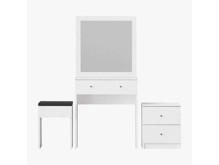SABRIA Coiffeuse en panneau de bois mélaminé blanc 65 cm