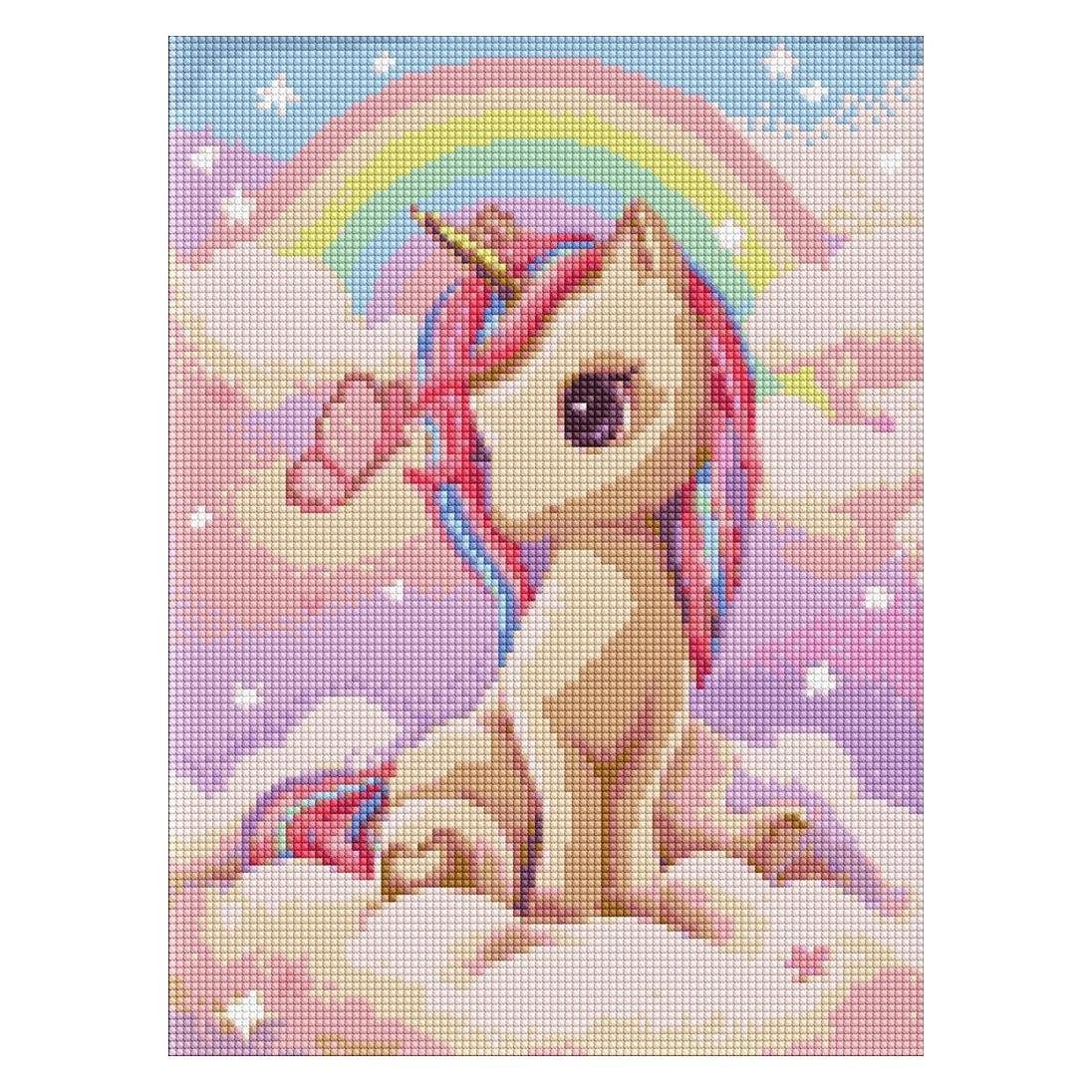 Norimpex Diamantmosaik - Neugieriges Einhorn (AMO7631)