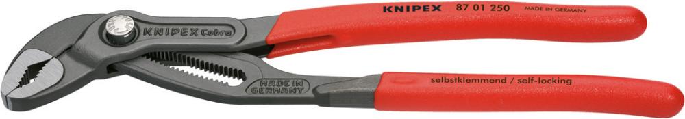 KNIPEX Wasserpumpenzange Cobra, Kopf poliert, Griffe mit rutschhemmenden Kunststoffhüllen