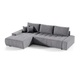 ECKSCHLAFSOFA Draco mit Schlaffunktion, links, Dunkelgrau