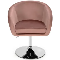 Helloshop26 - Verstellbarer Drehhocker (72–86 cm) ergonomischer Sitzkomfort modernes Design rosa Samt 20_0011268