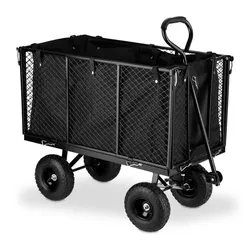 Relaxdays Hoher Handwagen für den Garten Schwarz