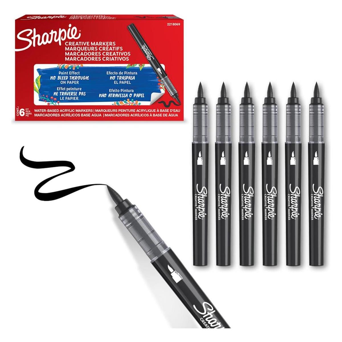 Sharpie Kreativmarker Pinselspitze Acryl schwarz (1x) (2218069)
