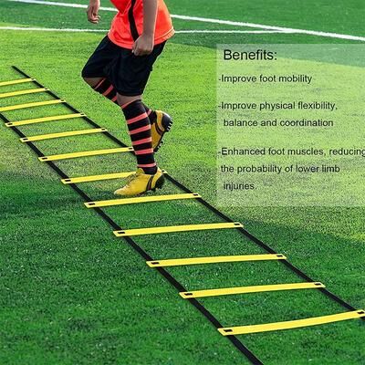 ModernMart Professional Agility Ladder For Speed Training Football & Sports Flexibility Equipment With Nylon Straps 8m