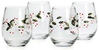 Pfaltzgraff Winterberry Stemless Wine Glass Set of 4