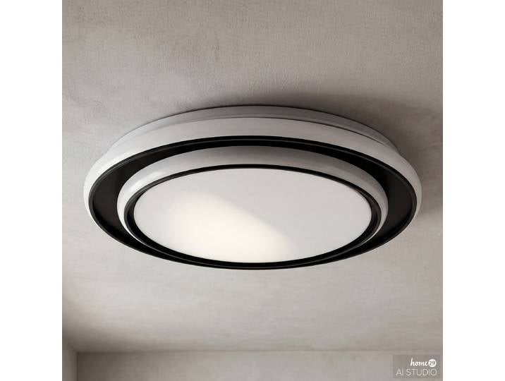 Plafonnier LED Ø 40cm Noir/Noir/Blanc acier laqué polycarbonate LED Module LED