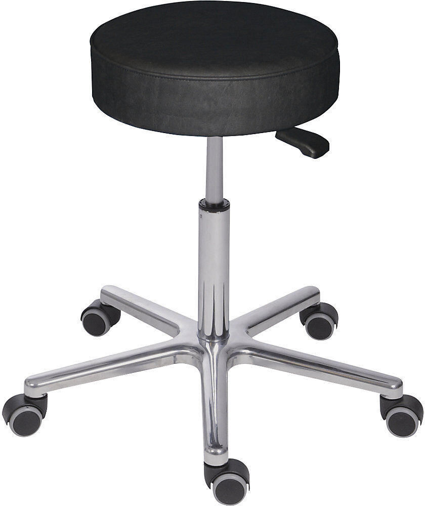 kaiserkraft XXL-Arbeitshocker 180 kg, Gasfeder-Höhenverstellung, Kunstleder, schwarz