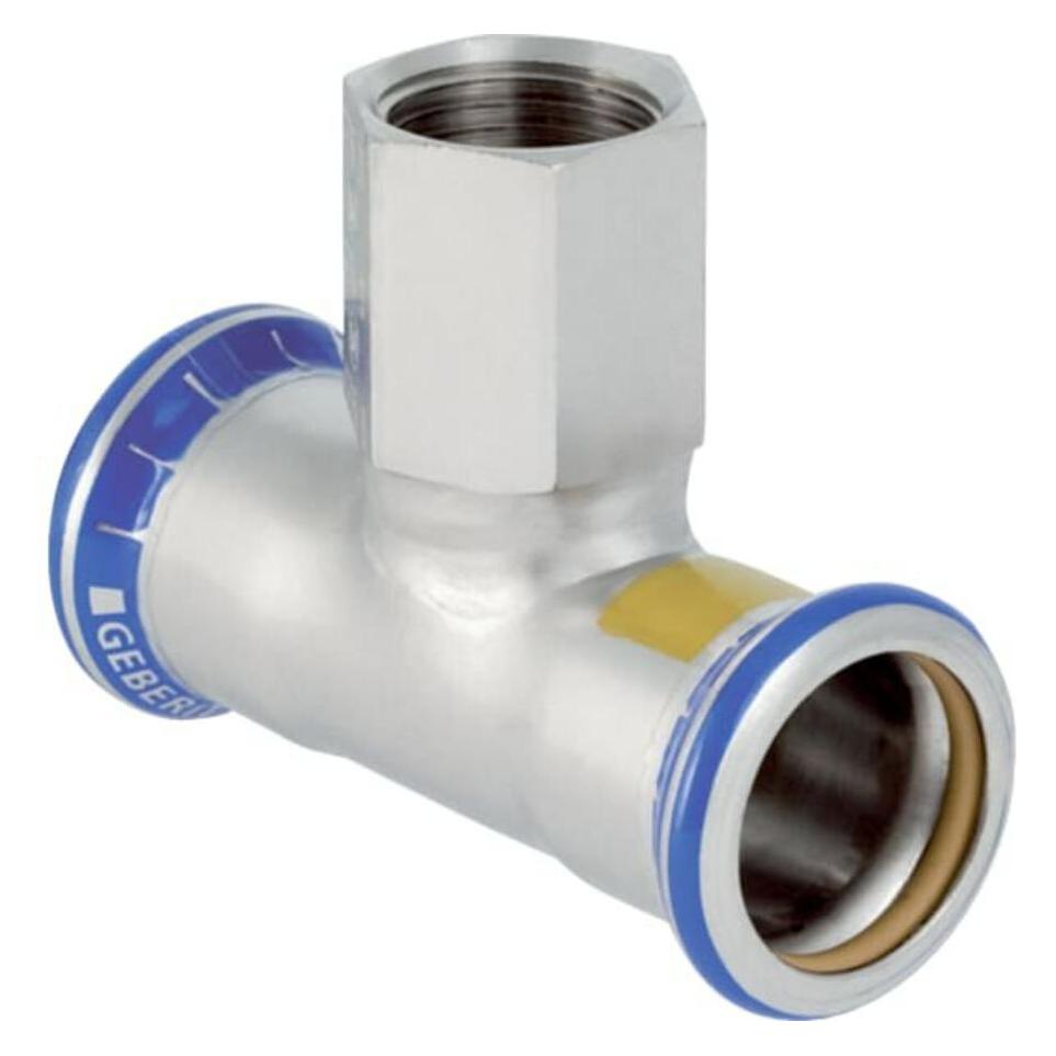 Geberit Gas-T-Stück Mapress d 35xRp 3/4, f Nat u Fl.-Gas, Edelstahl (T-Verbindung) (66203799)