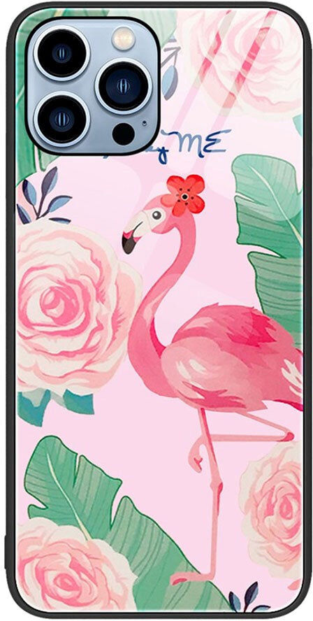 INCOVER iPhone 14 Pro Bagside Cover m. Glasbagside - Flamingo