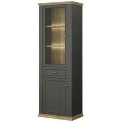 Vitrine   ¦ grau ¦ Maße (cm): B: 69,4 H: 202,1 T: 43.3