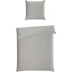 Casea Satin-Bettwäsche Barcelona 200 x 220 cm Satin Grau Graphit